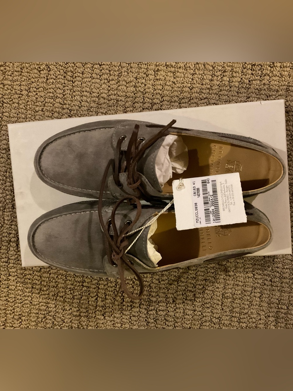 Brunello Cucinelli suede boat shoes